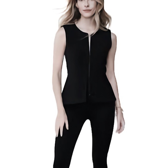 BCBG | ‘Abrielle’ Zip Front Sleeveless Black Peplum Top | Size S, fits like M - Picture 9 of 9